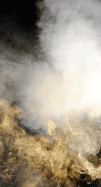 What does welding smoke look like? A large cloud of fumes produced during a welding project.