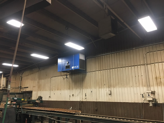 Multiple OX3000 air cleaners covering the AIS fabrication shop floor